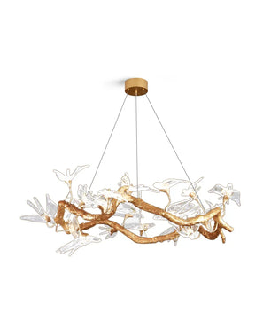 Swallow Chandelier – Modern Gold Ring LED Ceiling Light for Dining Room & Foyer