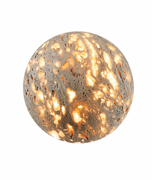 Aura Yellow Travertine Orb Sconce