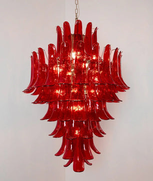 Murano Crimson Cascade Chandelier