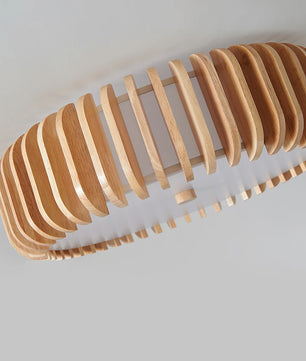 Wooden Drum Ceiling Lamp