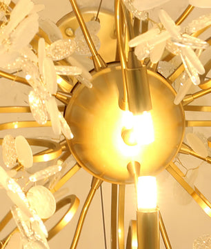 Shiro Noda Round Chandelier – Modern Brass & Glass Globe Ceiling Light for Dining Room