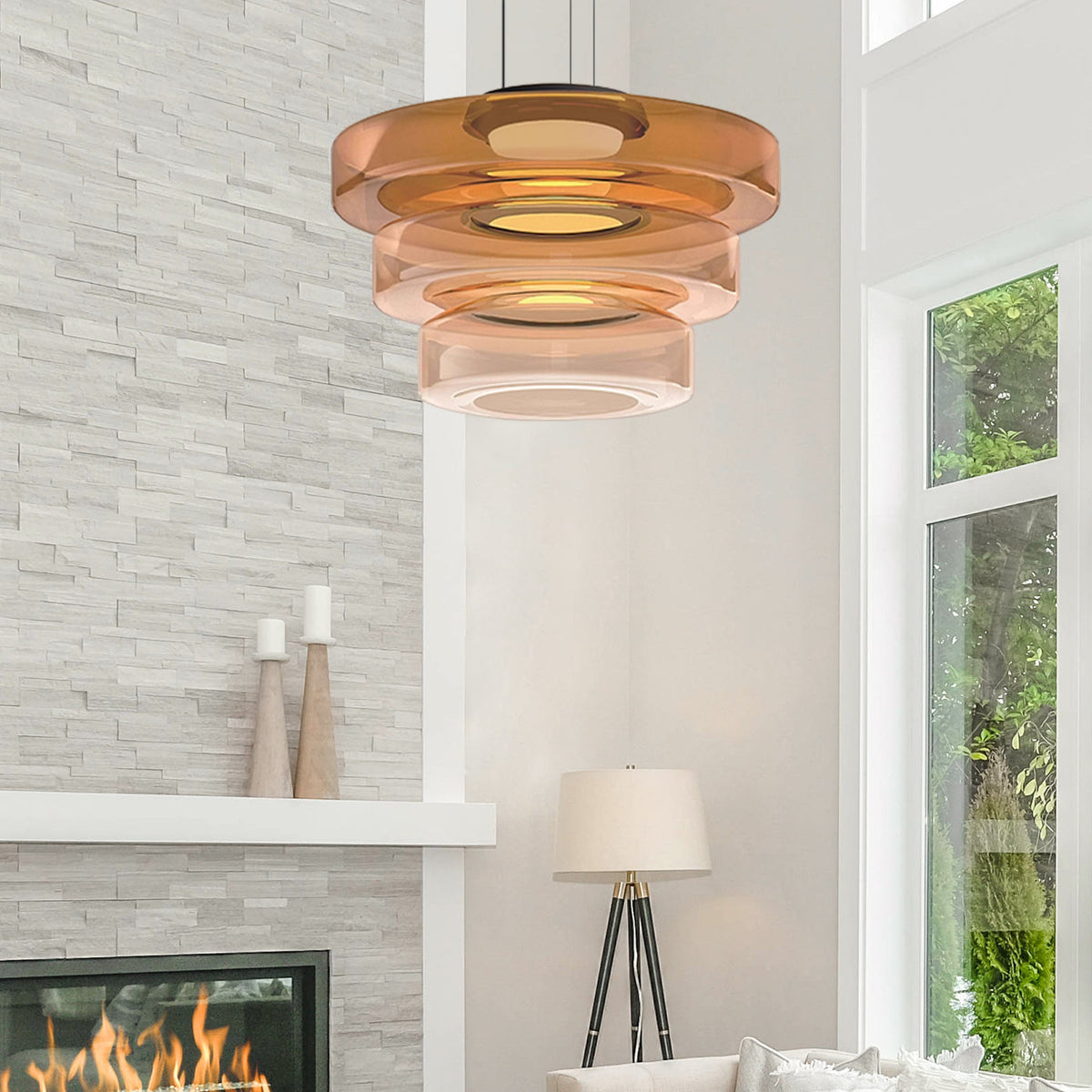 Nordic postmodern creative glass pendant light
