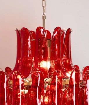 Murano Crimson Cascade Chandelier