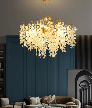 Shiro Noda Round Chandelier – Modern Brass & Glass Globe Ceiling Light for Dining Room