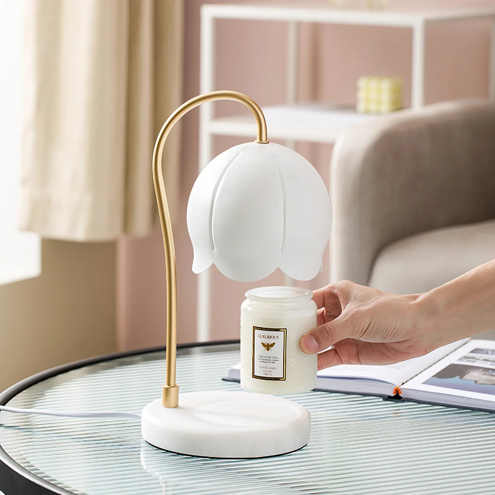 Flower Candle Warmer Lamp
