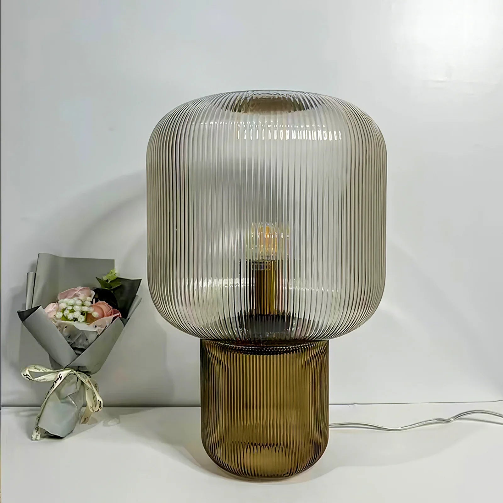 Oval Glass Table Lamp