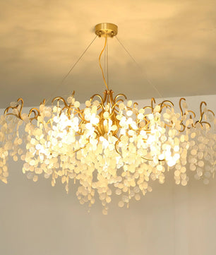 Shiro Noda Round Chandelier – Modern Brass & Glass Globe Ceiling Light for Dining Room