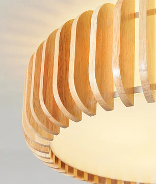 Wooden Drum Ceiling Lamp