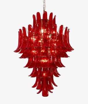Murano Crimson Cascade Chandelier