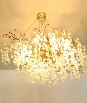 Shiro Noda Round Chandelier – Modern Brass & Glass Globe Ceiling Light for Dining Room
