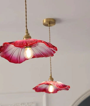 Tiffany Lotus Glass Pendant Light for Living Room S08