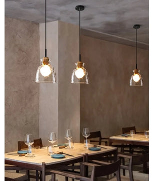 Modern Water Ripple Transparent Glass Pendant Lamp M16