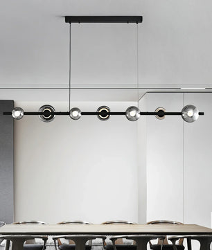Brass Bar Glass Chandelier