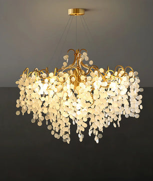 Shiro Noda Round Chandelier – Modern Brass & Glass Globe Ceiling Light for Dining Room