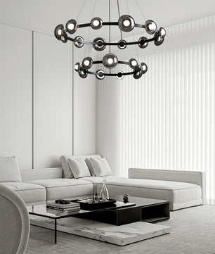 Brass Bar Glass Chandelier