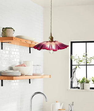 Tiffany Lotus Glass Pendant Light for Living Room S08