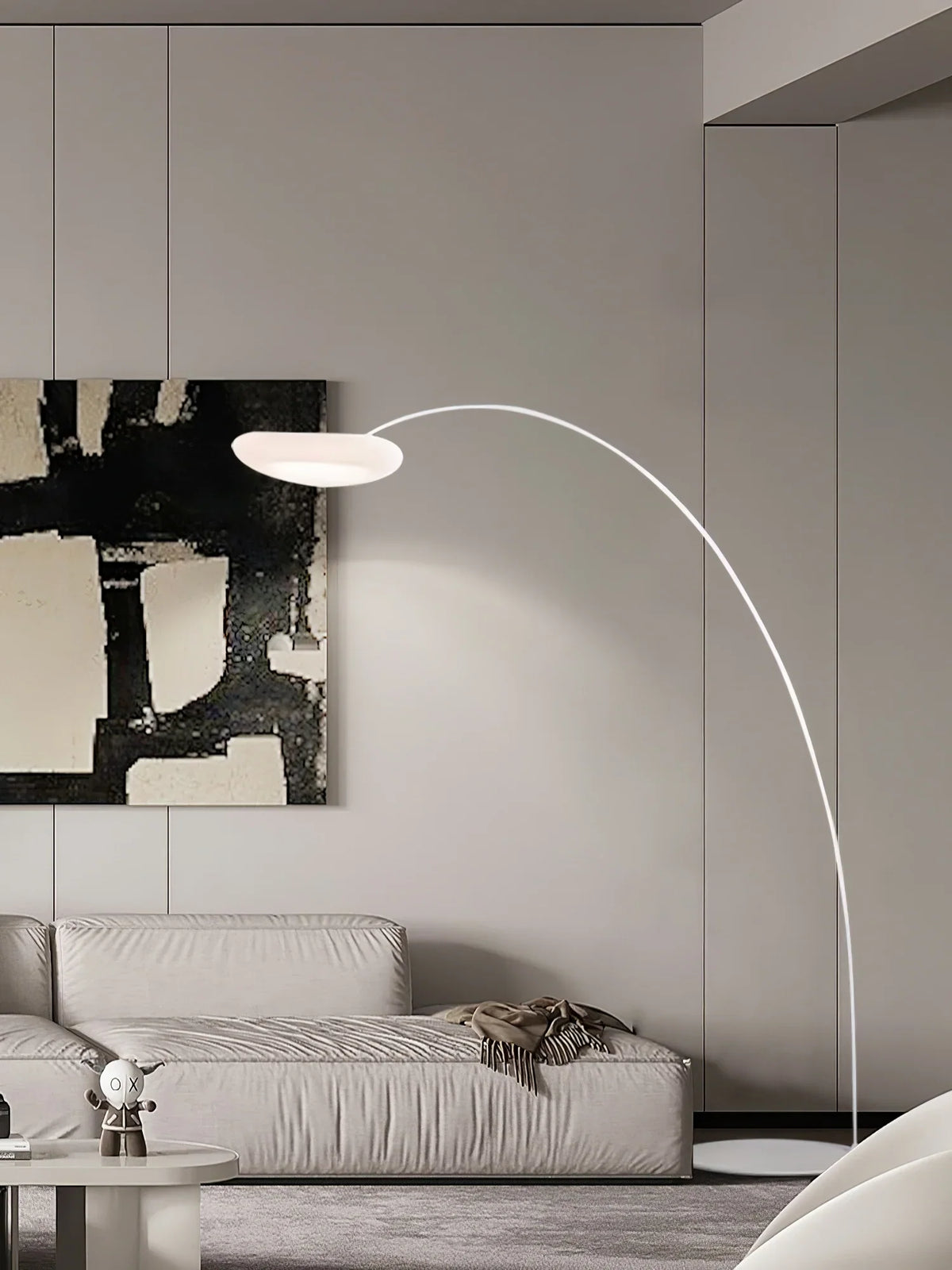 Mr Magoo Floor Lamp – Modern Minimalist Tall Standing Lamp for Living Room, Black & White