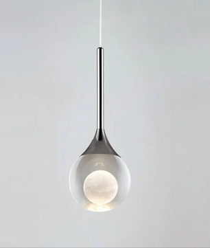 Moon Clear Glass Ball Pendant Light