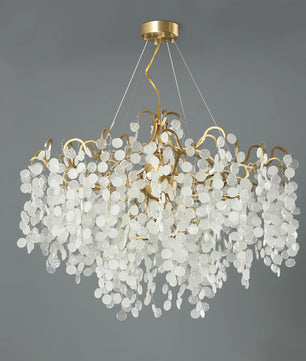 Shiro Noda Round Chandelier – Modern Brass & Glass Globe Ceiling Light for Dining Room