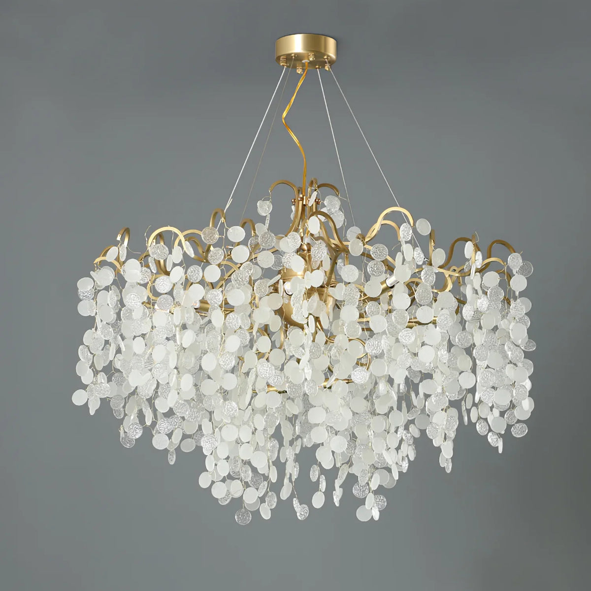 Shiro Noda Round Chandelier – Modern Brass & Glass Globe Ceiling Light for Dining Room
