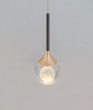 Moon Clear Glass Ball Pendant Light