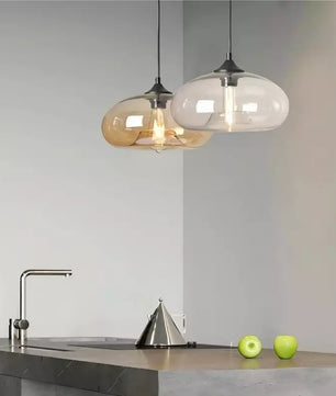 Doughnut glass pendant light