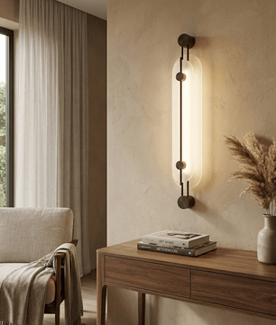 Architectural Alabaster Capsule Bronze Sconce