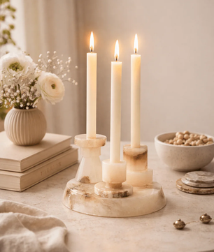 Aosta Stepped Marble Votive