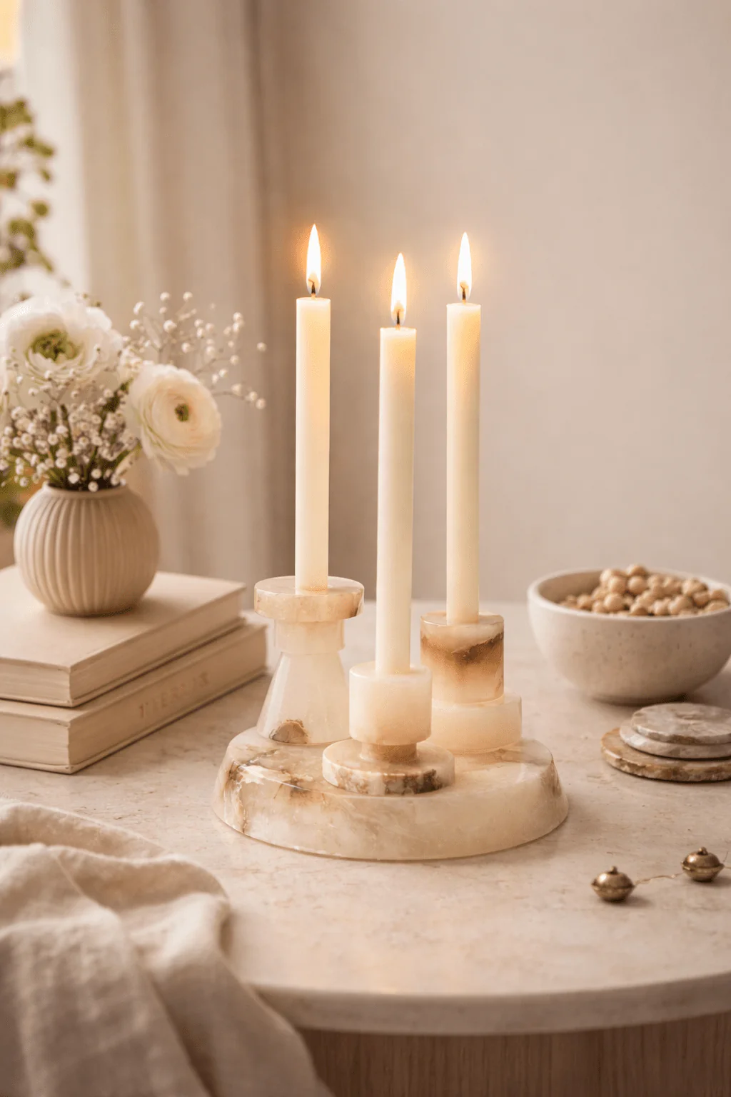 Aosta Stepped Marble Votive