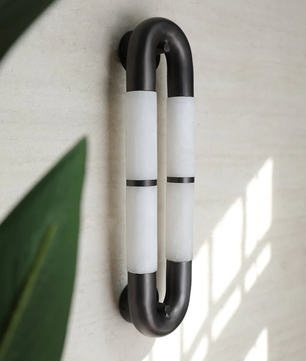 Volterra Dual-Crescent Alabaster Sconce