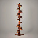 Taliesin Floor Lamp – Tall Wooden Slatted Architectural Standing Lamp for Living Room, Walnut & Black