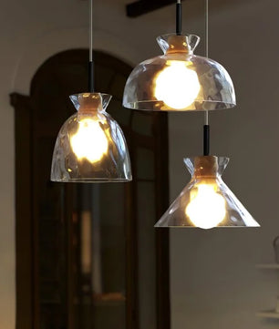 Modern Water Ripple Transparent Glass Pendant Lamp M16