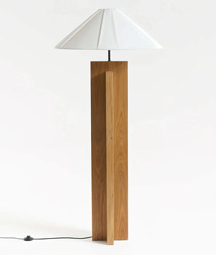 Meridian Crossbase Wood Floor Lamp