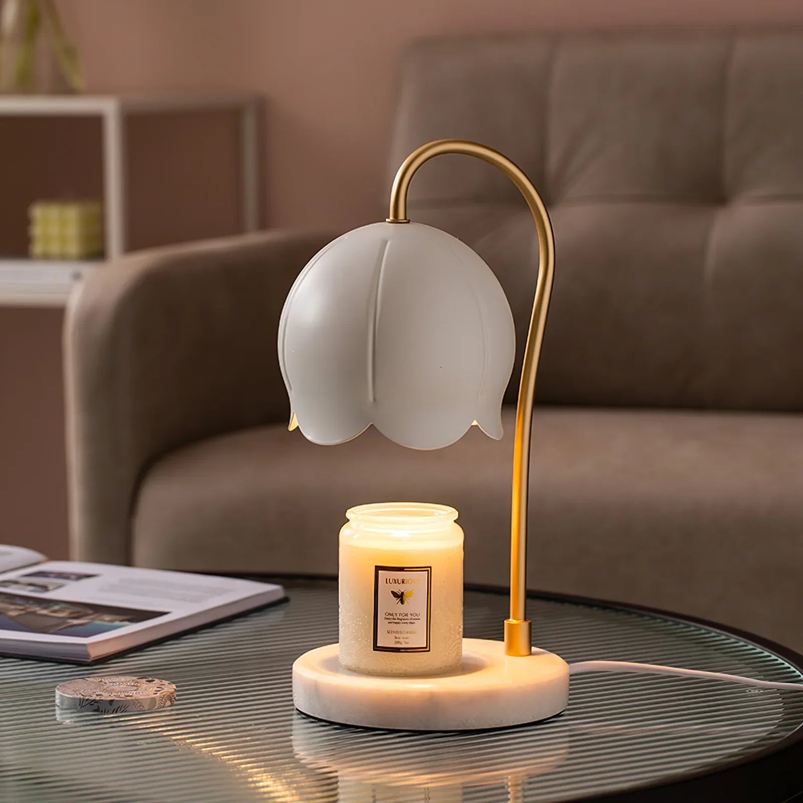 Flower Candle Warmer Lamp