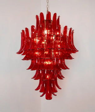 Murano Crimson Cascade Chandelier