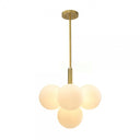 Opal Glass Bubble Cluster Grape Brass Chandelier for Dining Room