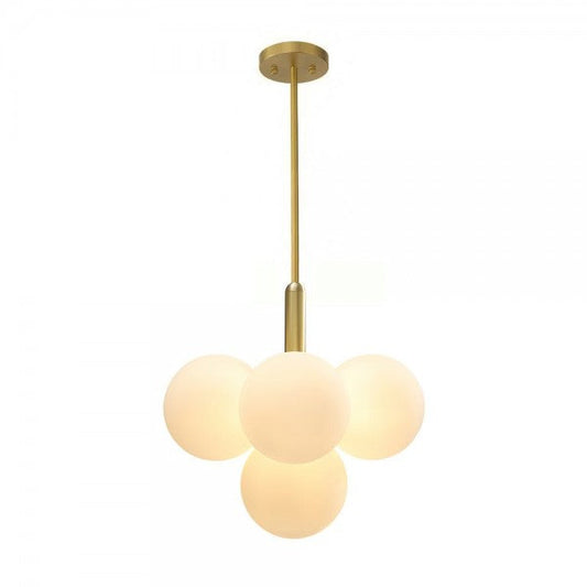 Opal Glass Bubble Cluster Grape Brass Chandelier for Dining Room