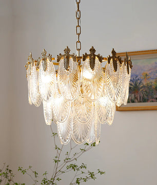Brass Leaves Chandelier
