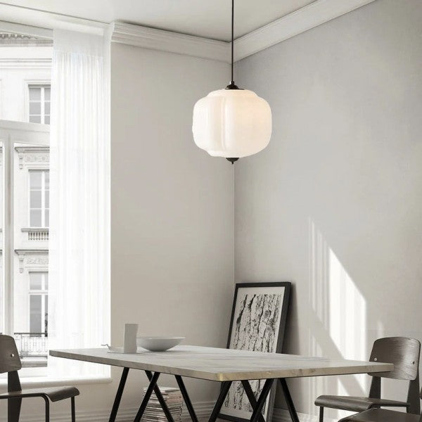 Eloise Vintage Milk Glass Pendant Light