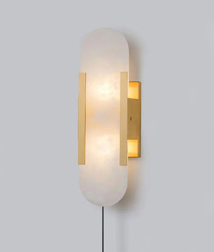 Geometric Harmony Alabaster Plug In Wall Lamp