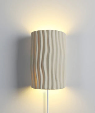 Pleated Resin Plug In Wall Lamp