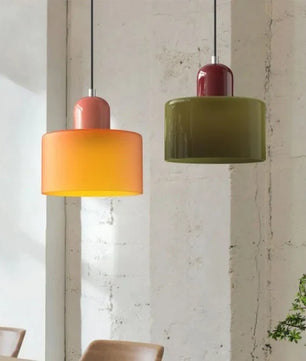 Nordic Morandi Cylinder Glass Pendant Light S66