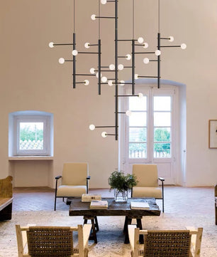 Orbit Cascade Multi-Globe Chandelier