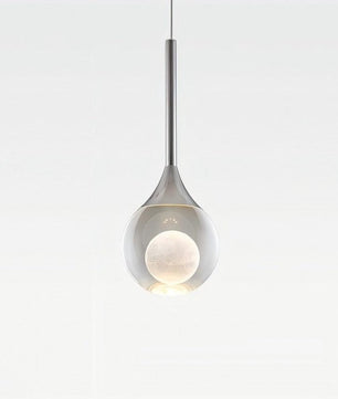 Moon Clear Glass Ball Pendant Light
