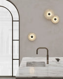 Round Alabaster Combination Wall Lamp