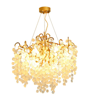 Shiro Noda Round Chandelier – Modern Brass & Glass Globe Ceiling Light for Dining Room