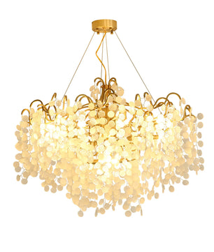 Shiro Noda Round Chandelier – Modern Brass & Glass Globe Ceiling Light for Dining Room