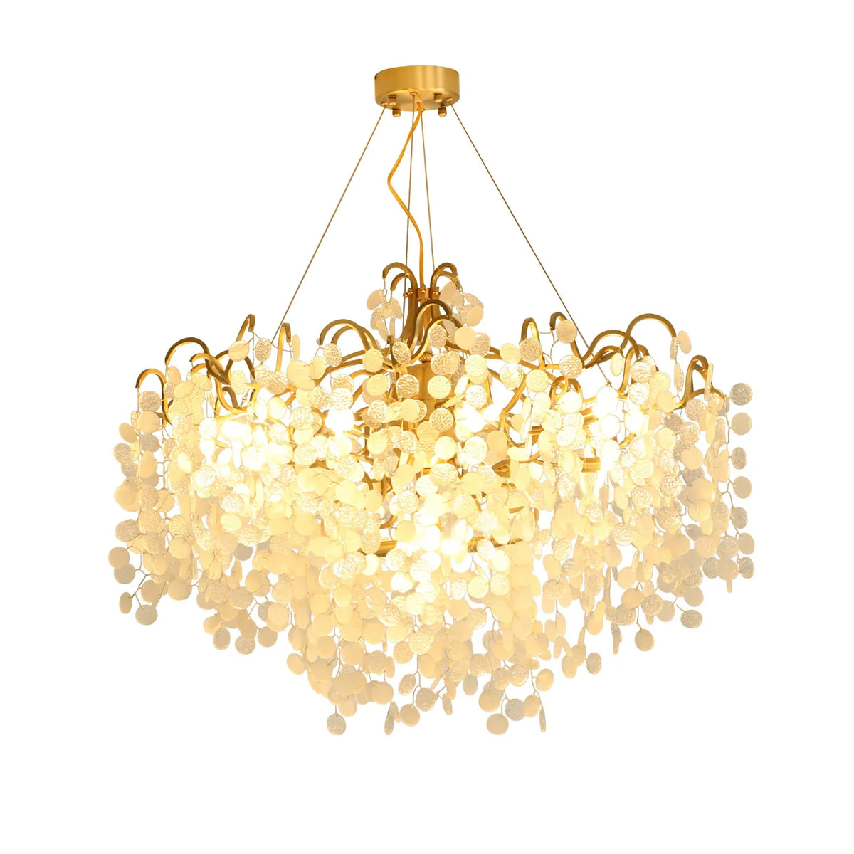 Shiro Noda Round Chandelier – Modern Brass & Glass Globe Ceiling Light for Dining Room