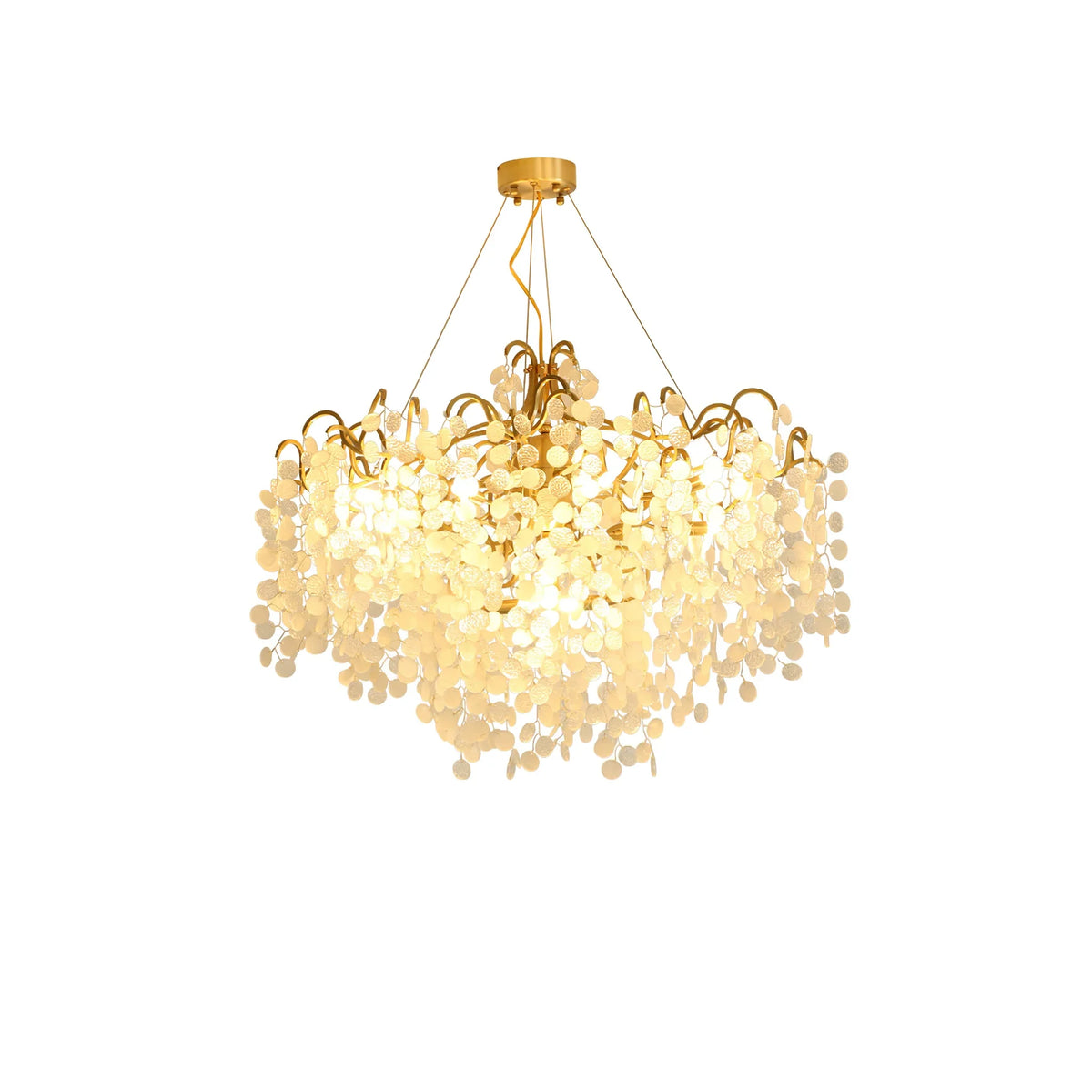 Shiro Noda Round Chandelier – Modern Brass & Glass Globe Ceiling Light for Dining Room