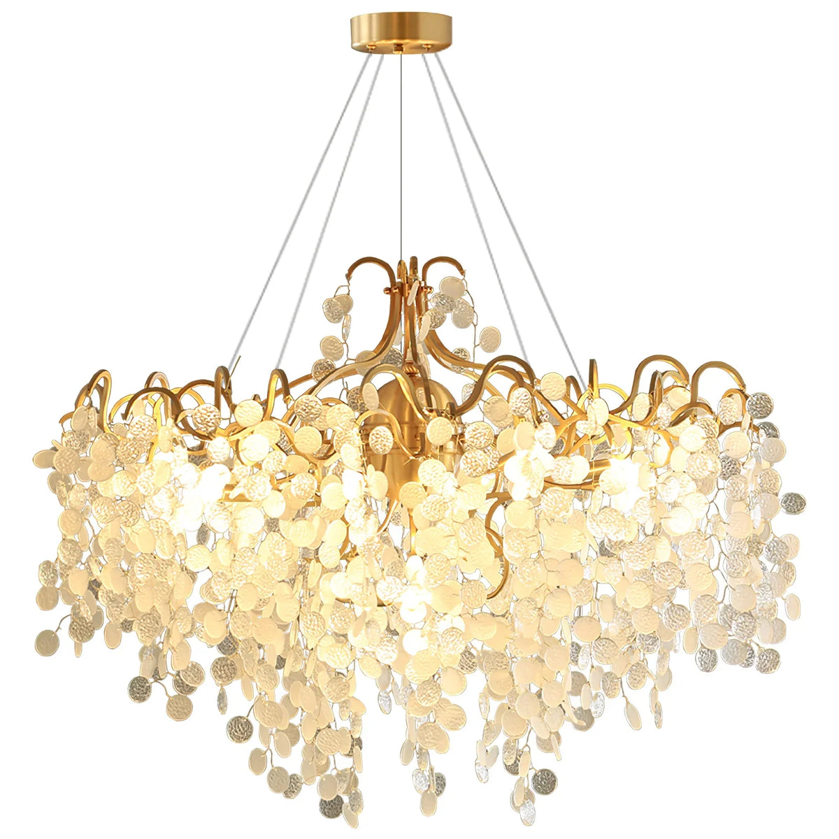 Shiro Noda Round Chandelier – Modern Brass & Glass Globe Ceiling Light for Dining Room